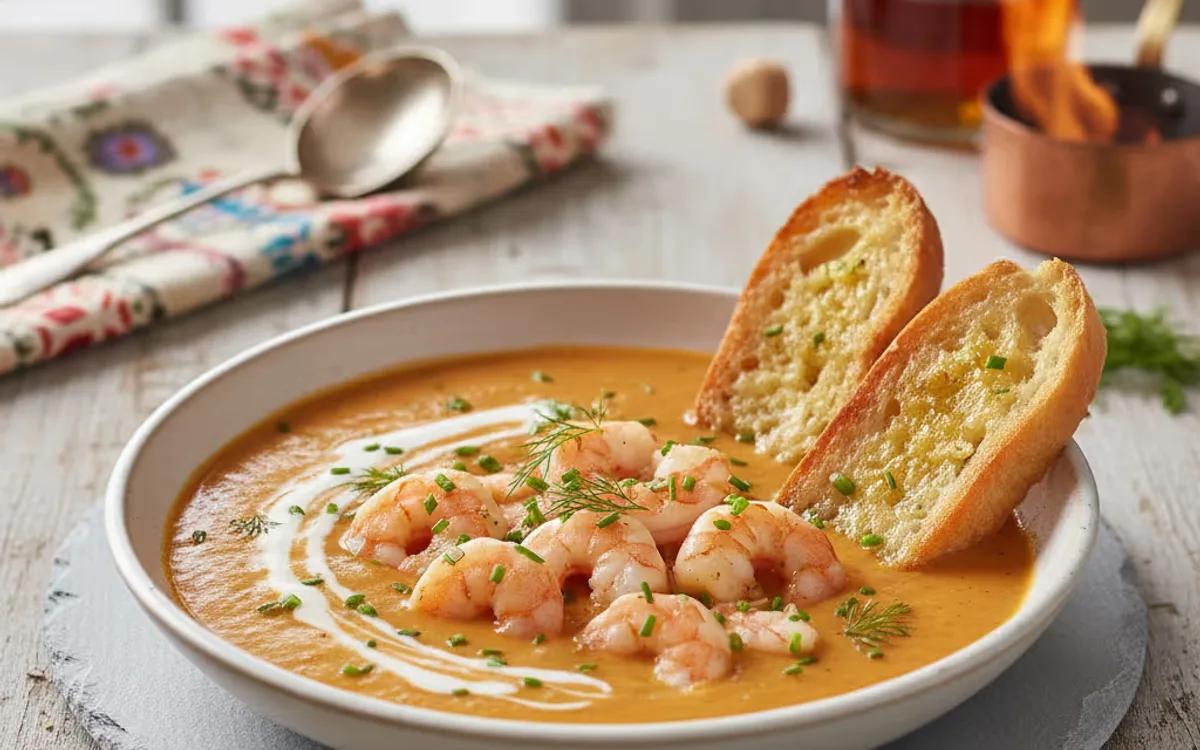 Rich and Creamy Shrimp Bisque — French dinner recipe