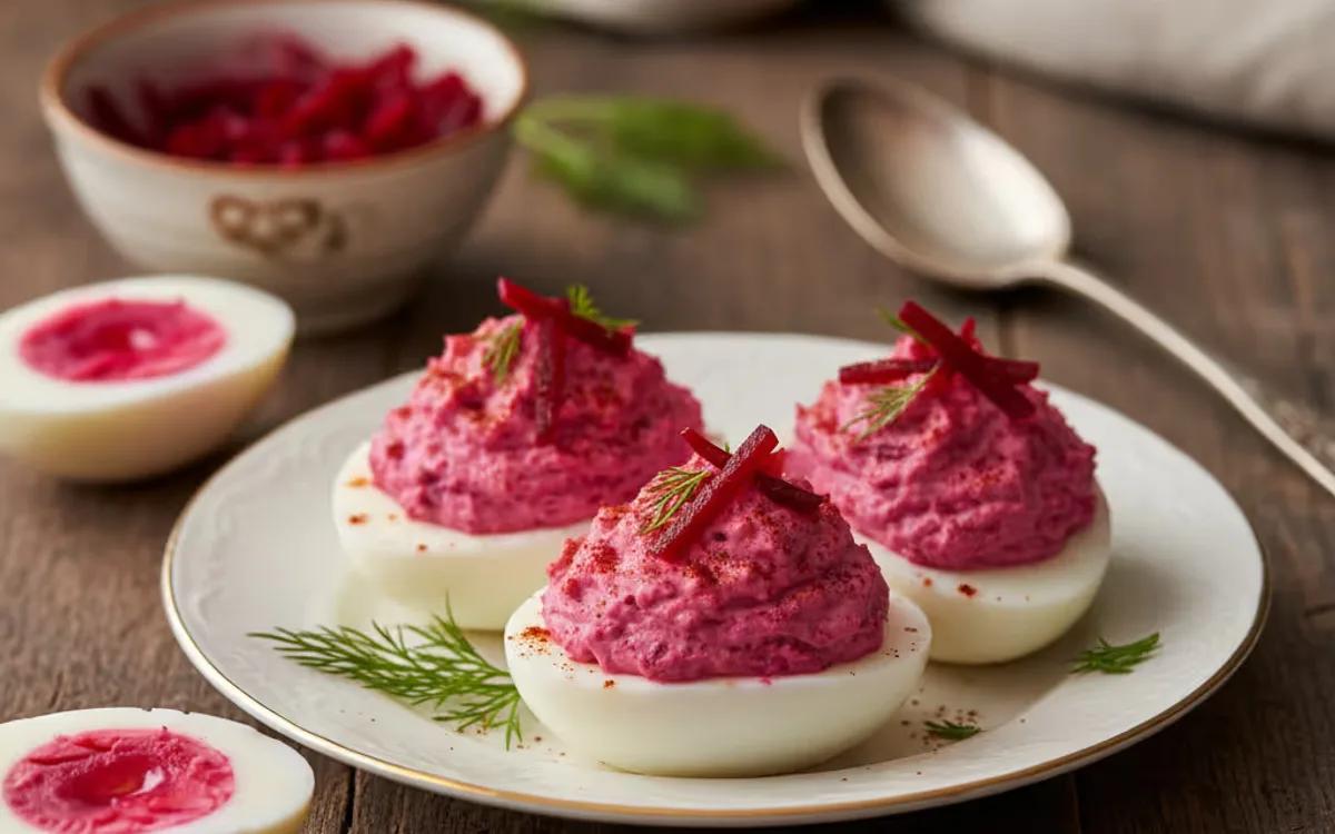 Russian-Style Beet Deviled Eggs — American snacks recipe