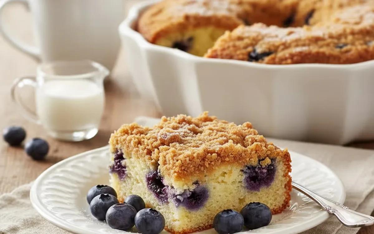 Sour Cream Blueberry Coffee Cake — American desserts recipe