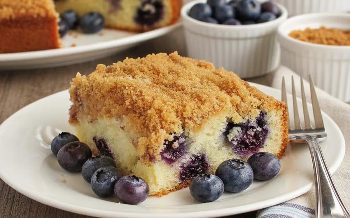 Sour Cream Blueberry Coffee Cake — American desserts recipe