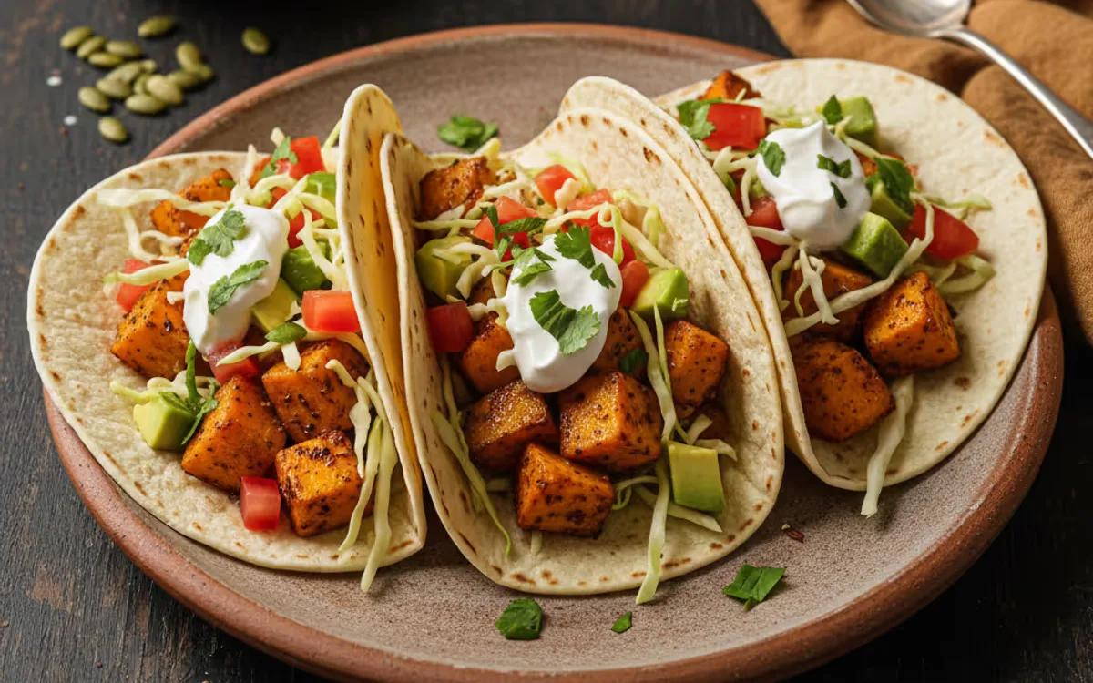 Spiced Pumpkin Tacos with Fresh Toppings — Mexican dinner recipe