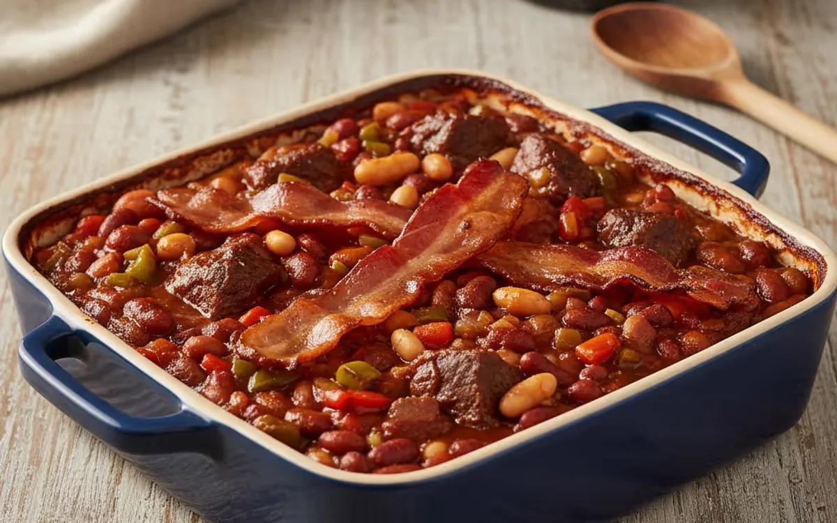 Venison and Barbequed Bean Bake — american recipe